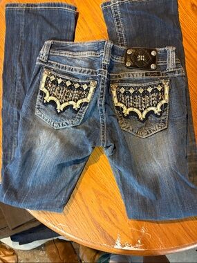 Miss Me Blue Denim Jeans with Embroidered Back Pockets